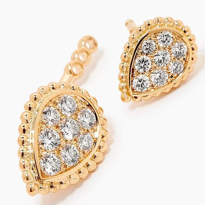 Brass With 18k Gold Detachable Double Eyes Earrings Women Jewelry Party Boho T Show Gown Runway Rare Korean Japan Trendy INS