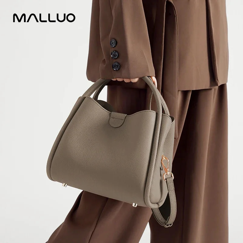 Women's Natural Cow Real Leather Shoulder Bag Ladies Retro Fashion Luxury Crossbody Bag Female Cowhide Commuter Handbag for Lady