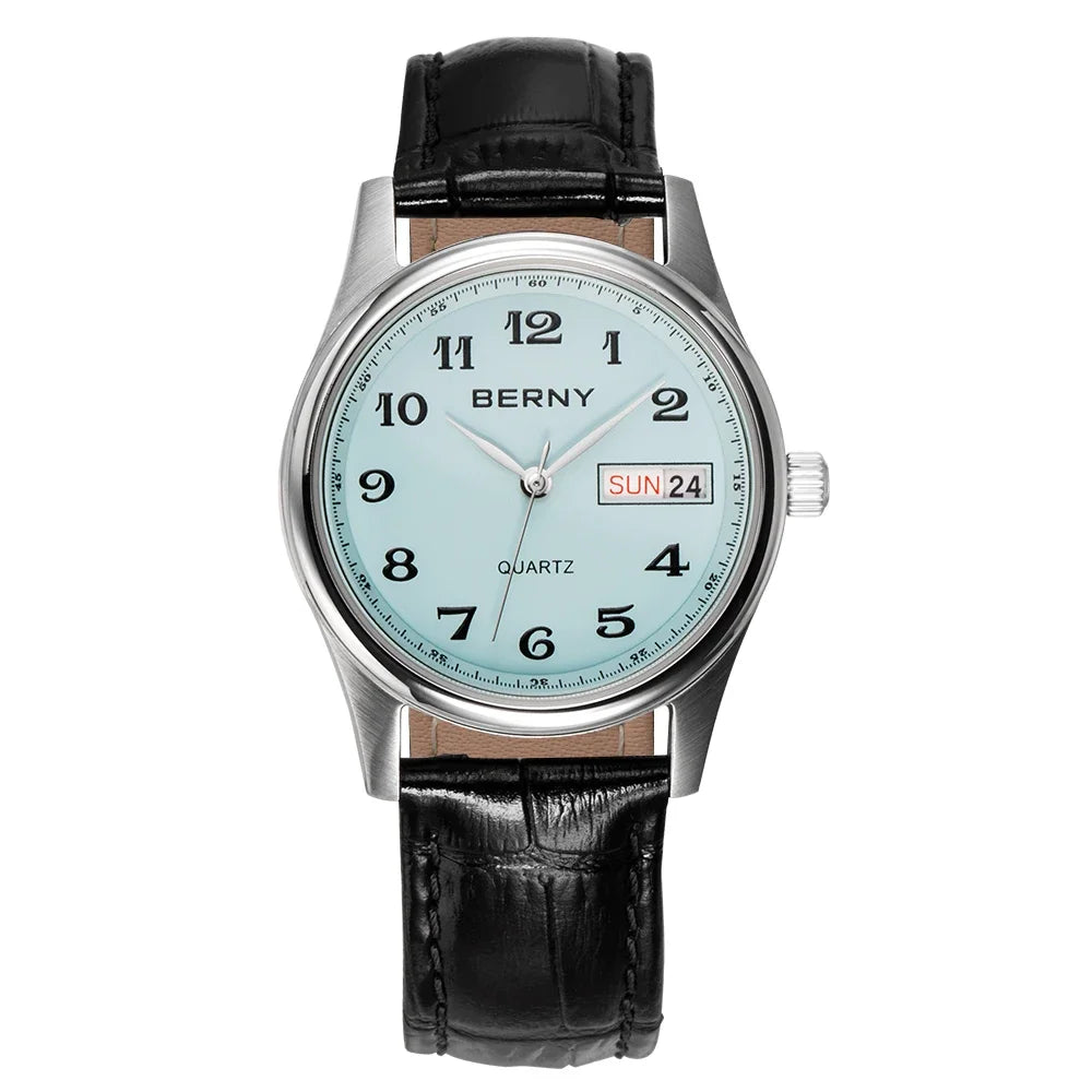 Elegant Quartz Dress Wristwatch with Calendar Week Display, Waterproof & Easy Read Design