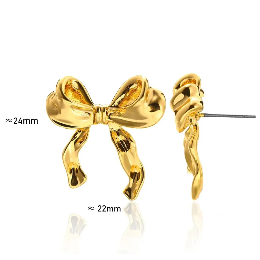 Elegant Gold Plated Stainless Steel Stud Jewelry, Christmas Gift