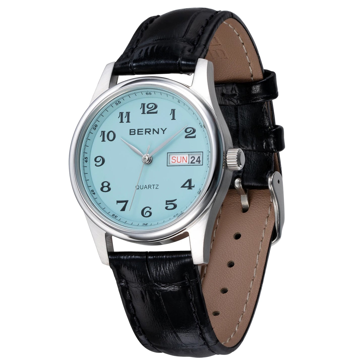 Elegant Quartz Dress Wristwatch with Calendar Week Display, Waterproof & Easy Read Design
