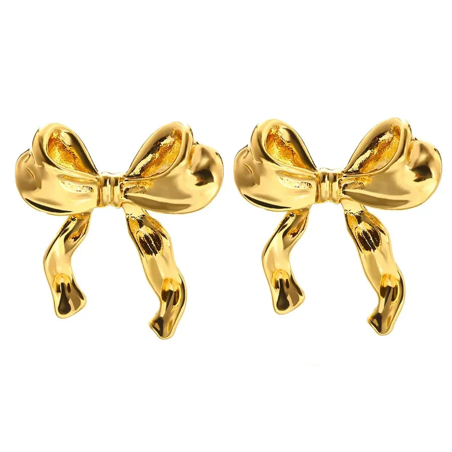 Elegant Gold Plated Stainless Steel Stud Jewelry, Christmas Gift