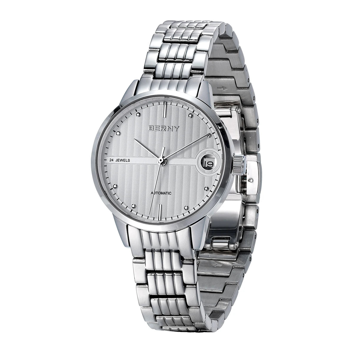 BERNY Automatic Watch for Women Elegant Luxury Brand Self-wind Mechanical Ladies Dress Wristwatch Sapphire S/S Miyota 9015 5ATM