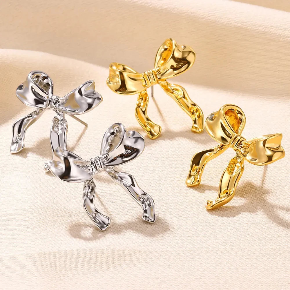 Elegant Gold Plated Stainless Steel Stud Jewelry, Christmas Gift