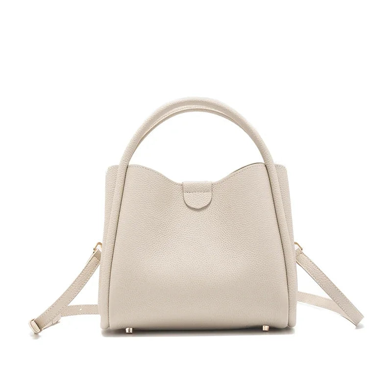 Women's Natural Cow Real Leather Shoulder Bag Ladies Retro Fashion Luxury Crossbody Bag Female Cowhide Commuter Handbag for Lady