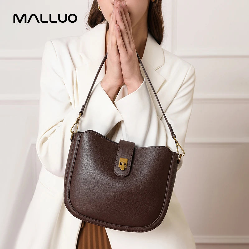 Women‘s Cowhide Genuine Leather Shoulder Bag Ladies Soft Natural Cow Leather Handbag Female Fashion Luxury Design Crossbody Bags