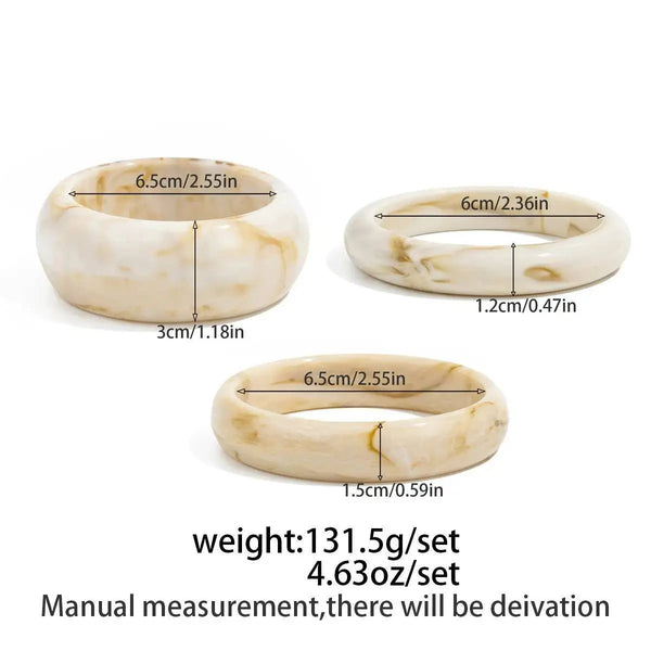 Chic Beige Resin Bangles