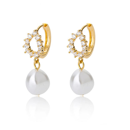 Irregular Pearl Earrings For Women Stainless Steel Round Pearl Circle Ear Clip Earring Women Jewelry Gift Mujer Accessories