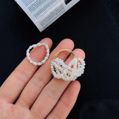 Stuning Titanium Real Pearl Stackable Rings Women Jewelry Designer Cocktail  Party Gown Amazing Gift Trendy Boho Korean Japan