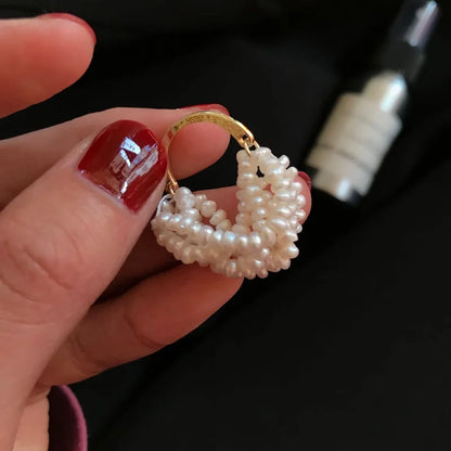 Stuning Titanium Real Pearl Stackable Rings Women Jewelry Designer Cocktail  Party Gown Amazing Gift Trendy Boho Korean Japan