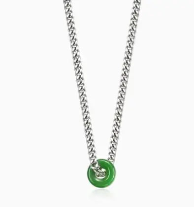 Brass With White Gold Heart  Pearl Jade Charm  Necklace Women Jewelry Party Designer T Show Runway INS
