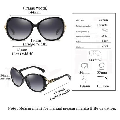 YUNSIYIXING Polarized Women's Sunglasses Fashion Brand Butterfly Sun Glasses UV400 Mirror Anti-Glare Eyewear Accessories 8842