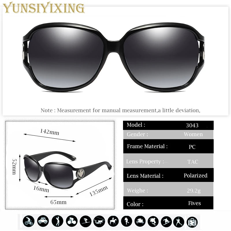 YUNSIYIXING Polarized Women's Sunglasses Butterfly Sunglasses For Women Classic Brand Designer Eyewear Fashion 2023 UV400