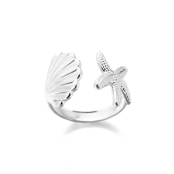 Stainless Steel Starfish Open Rings For Women Gold Color  Geometric Adjustable Ring Wedding Party Fashion Jewerly Gift anillos