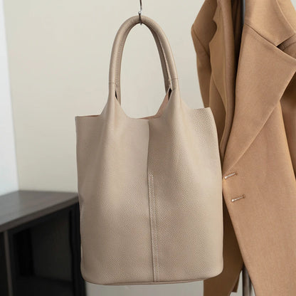 Bucket Bag Ladies Luxury Women Tote Bag Casual Genuine Cow Leather Shoulder Bags ladies Tote Handbags Big Shopper Bag for Female