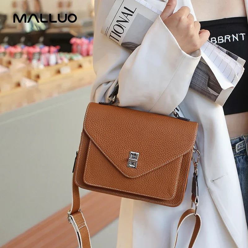 Women Natural Cow Genuine Leather Shoulder Bag Female Large Capacity Casual Crossbody Bag Lady Cowhide Fashion Commuting Handbag