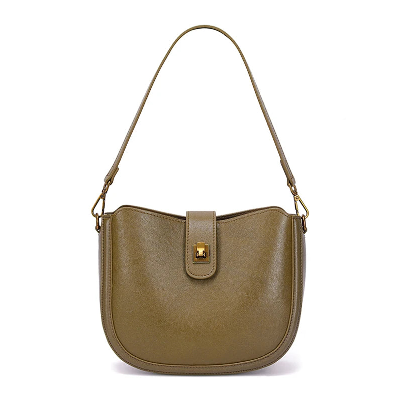 Women‘s Cowhide Genuine Leather Shoulder Bag Ladies Soft Natural Cow Leather Handbag Female Fashion Luxury Design Crossbody Bags