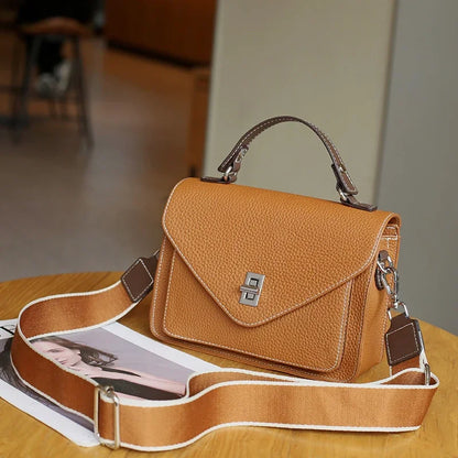 Women Natural Cow Genuine Leather Shoulder Bag Female Large Capacity Casual Crossbody Bag Lady Cowhide Fashion Commuting Handbag
