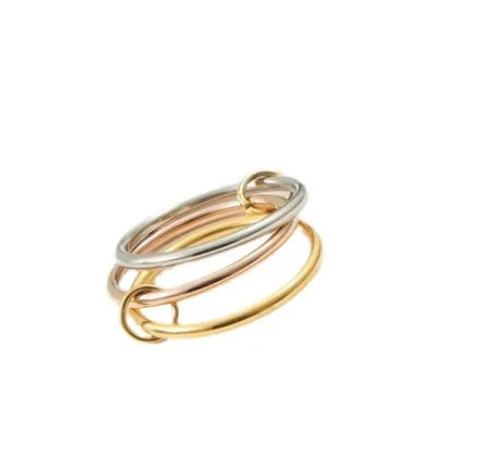 AAA Zircon Multi Color Link Chain Rings Women Jewlery Designer T Show Club Cocktail Party Rare Japan Korean INS