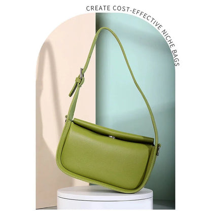 Luxury Women's Shoulder Bag Female Leather Crossbody Bags Ladies Fashion Tote Handbag Elegant Small Fresh Style Underarm Bag