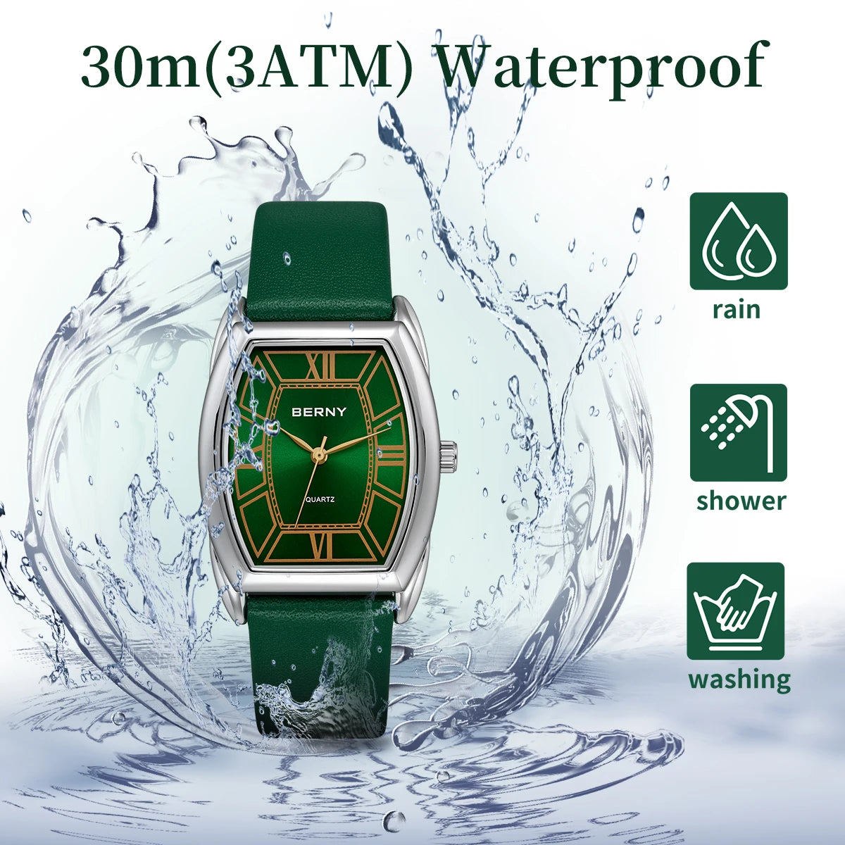BERNY Women Watch Fashion Leather Strap Elegant Ladies Quartz Watches Multicolor Waterproof Dress Women's Wristwatch