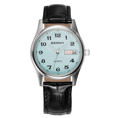 Elegant Quartz Dress Wristwatch with Calendar Week Display, Waterproof & Easy Read Design