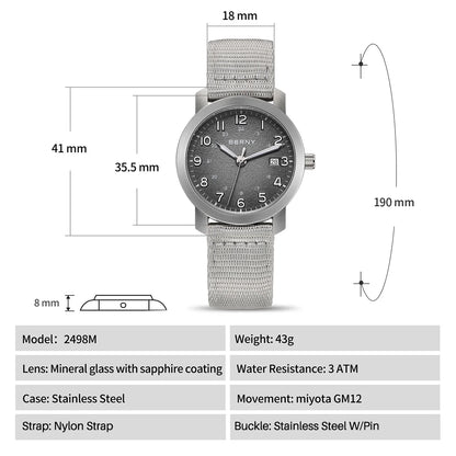 Luminous Small Dial Casual Wristwatch with Calendar, Lightweight & Easy-Read Sport Design