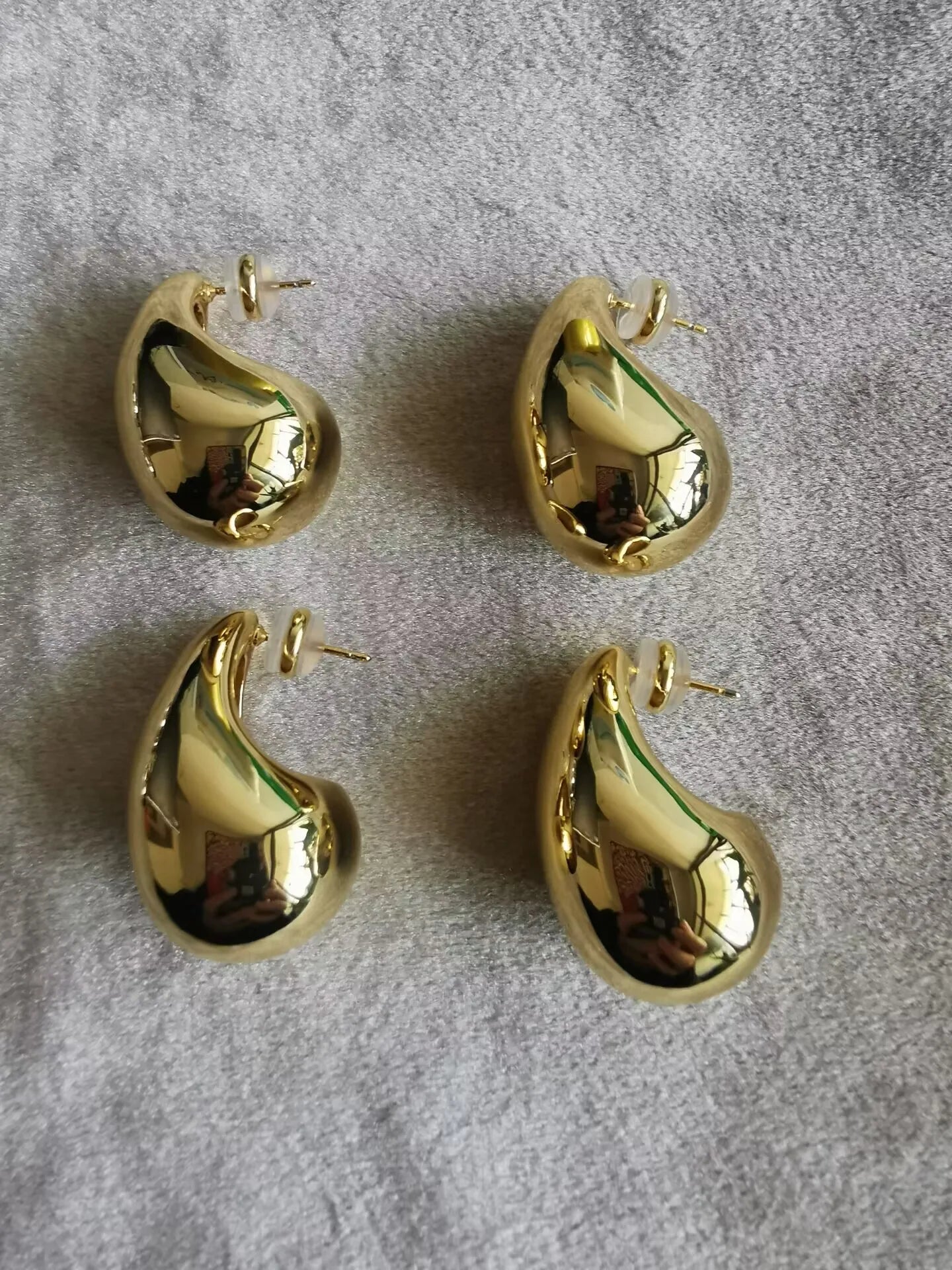 Brass Water Drop Half Empty Stud Earrings Women Jewelry Punk Party T Show Gown Runway Trendy  Korean Japan Israel  Style INS