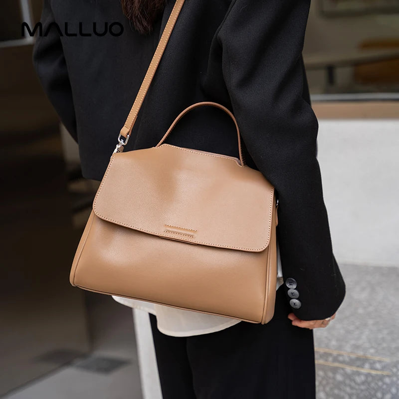 Women's Cowhide Genuine Leather Shoulder Bag Female Fashion Luxury Designer Handbags Ladies Commuting Large Capacity Bucket Bags
