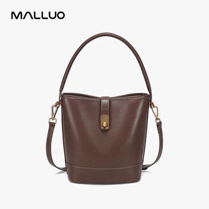 Women's Genuine Cow Leather Shoulder Bags Ladies Fashion Versatile Designer Luxury Crossbody Bag Female Bucket Handbags for lady