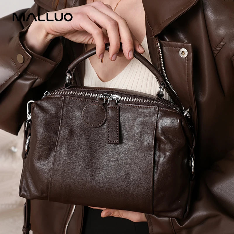 Women Natural Cow Genuine Leather Shoulder Bags Women Cowhide Bag Lady Soft Design Female Luxury Handbag for Ladies High Quality