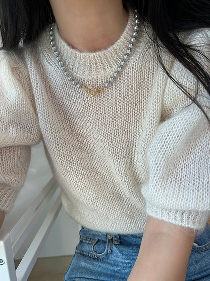 Elegance Gray Pearl Linked  Necklaces Women Jewelry Punk Hiphop Designer Runway Rare  Boho Top Japan Korean