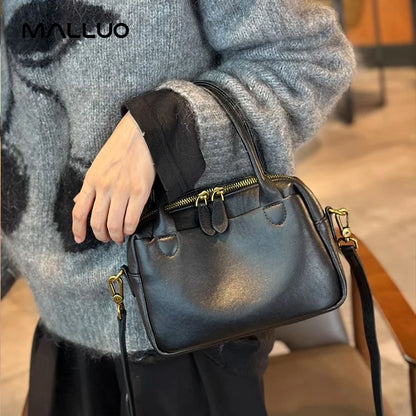Women Natural Cow Leather Handbags Ladies High Quality Shoulder Bag Female Fashion Retro Luxury Designer Cowhide Crossbody Bags