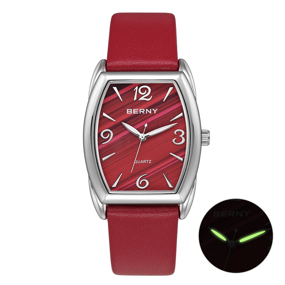 BERNY Women Watch Fashion Leather Strap Elegant Ladies Quartz Watches Multicolor Waterproof Dress Women's Wristwatch