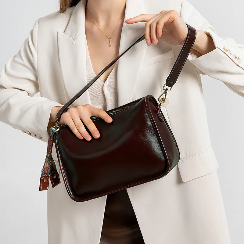 Cowhide Genuine Leather Bag for Women High Quality Soft Leather Handbag Fashion Crossbody Bags Female Shoulder Handbag for Lady