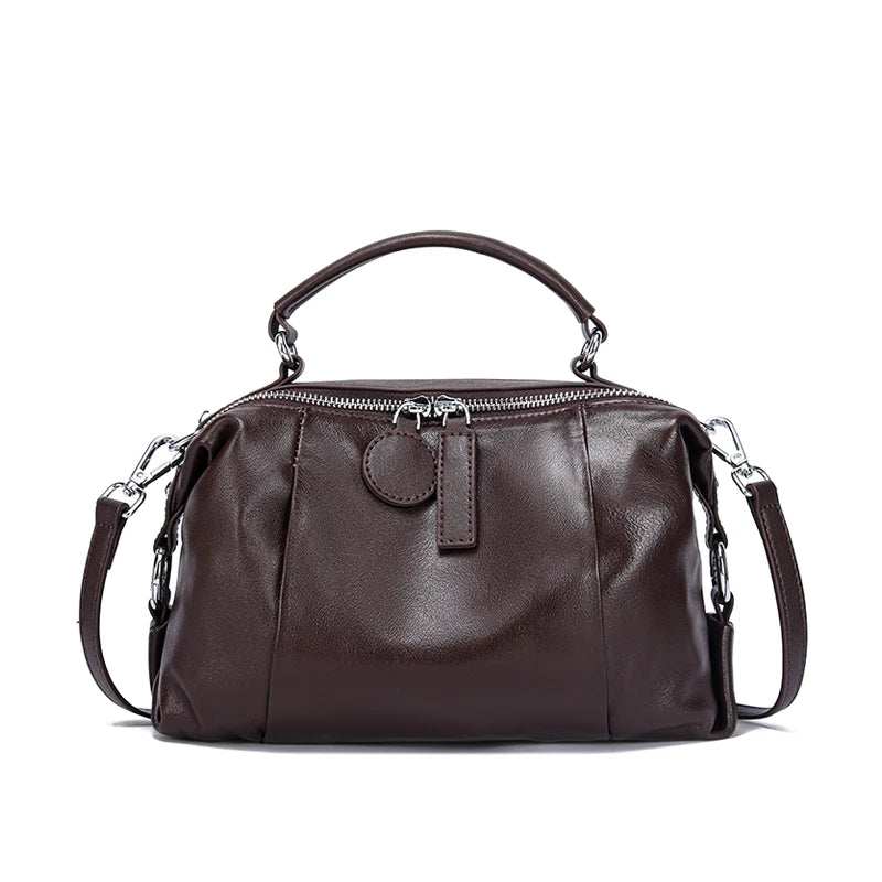 Women Natural Cow Genuine Leather Shoulder Bags Women Cowhide Bag Lady Soft Design Female Luxury Handbag for Ladies High Quality