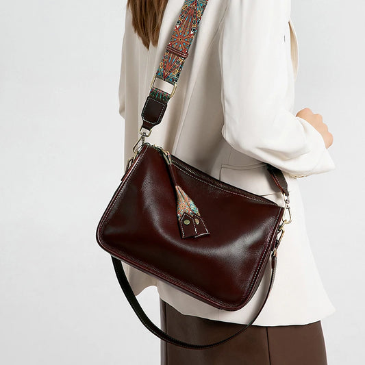 Cowhide Genuine Leather Bag for Women High Quality Soft Leather Handbag Fashion Crossbody Bags Female Shoulder Handbag for Lady