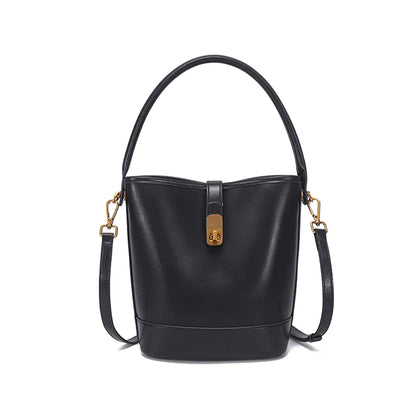 Women's Genuine Cow Leather Shoulder Bags Ladies Fashion Versatile Designer Luxury Crossbody Bag Female Bucket Handbags for lady