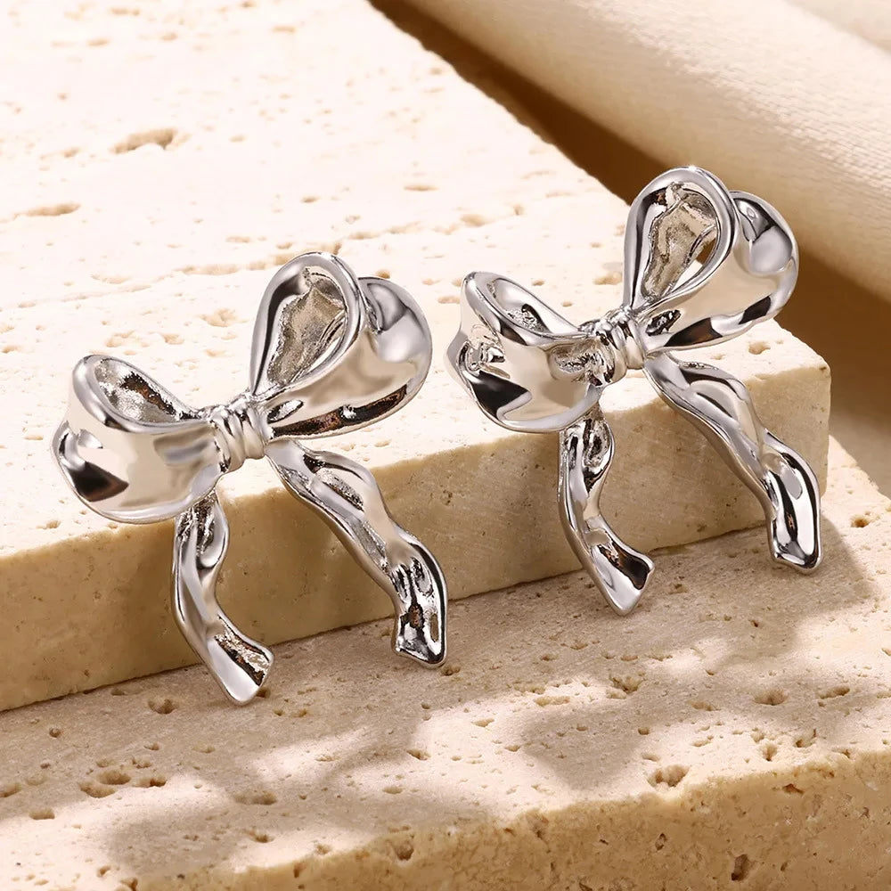 Elegant Gold Plated Stainless Steel Stud Jewelry, Christmas Gift
