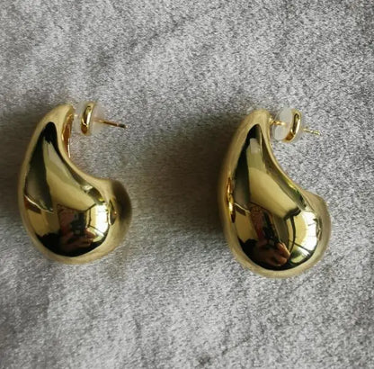 Brass Water Drop Half Empty Stud Earrings Women Jewelry Punk Party T Show Gown Runway Trendy  Korean Japan Israel  Style INS