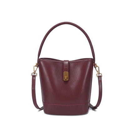 Women's Genuine Cow Leather Shoulder Bags Ladies Fashion Versatile Designer Luxury Crossbody Bag Female Bucket Handbags for lady
