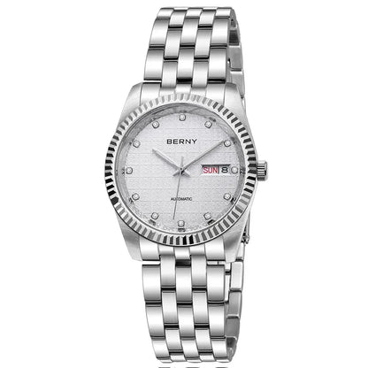 BERNY Mechanical Watch for Women Automatic Ladies Small Watches Chinese Style Happiness Wedding Sapphire Full Stainless steel