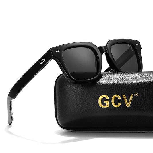 GCV Brand Appearance Patent Acetate Fashion Women Sunglasses Designer Retro Rectangle Sun Glasses Female Vintage Square Eyewear
