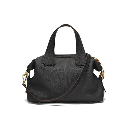 Middle aged Women's Natural Cow Leather Shoulder Bag Female Casual Cowhide Crossbody Bags Ladies Retro Large Capacity Handbags