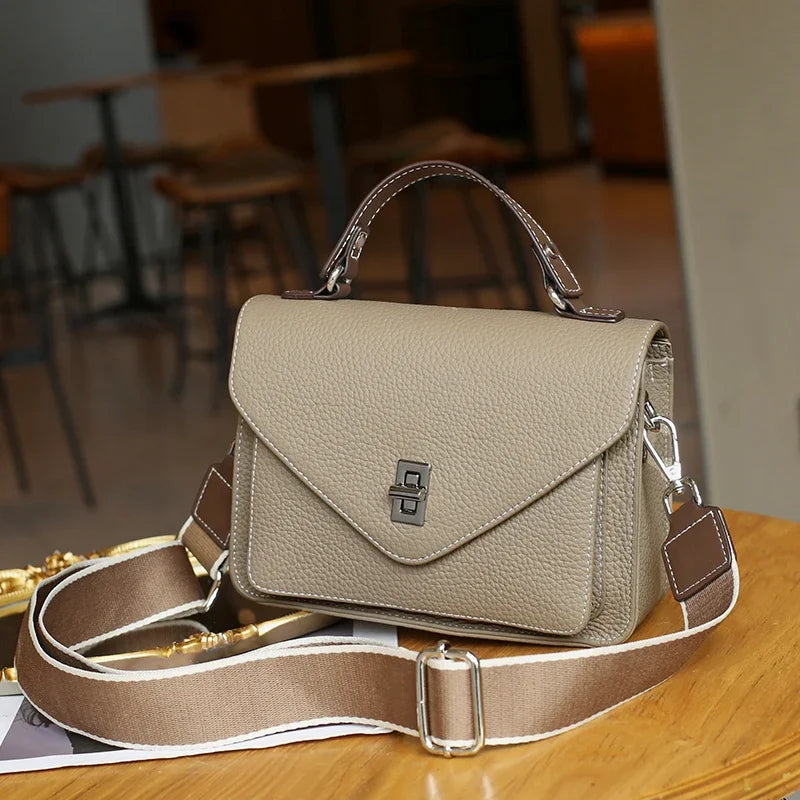 Women Natural Cow Genuine Leather Shoulder Bag Female Large Capacity Casual Crossbody Bag Lady Cowhide Fashion Commuting Handbag