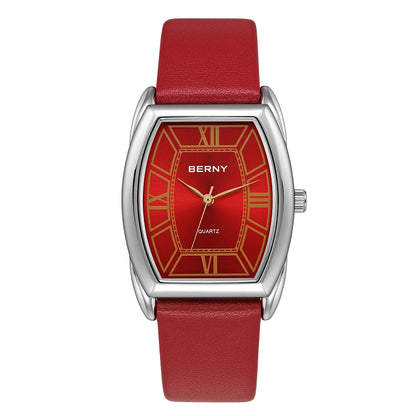 BERNY Women Watch Fashion Leather Strap Elegant Ladies Quartz Watches Multicolor Waterproof Dress Women's Wristwatch