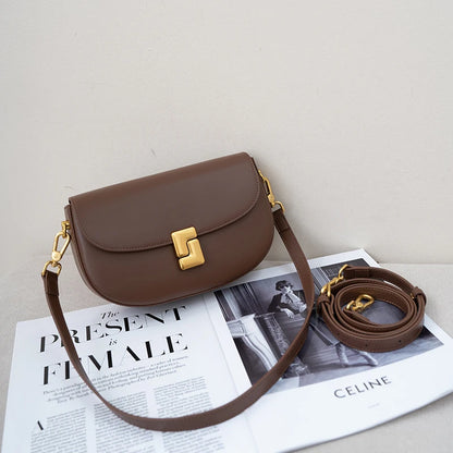Cowhide Small Fashion Square Bag Genuine Leather Women's Crossbody High end Feeling HandBag Women's Commuting Flap Box Bags new
