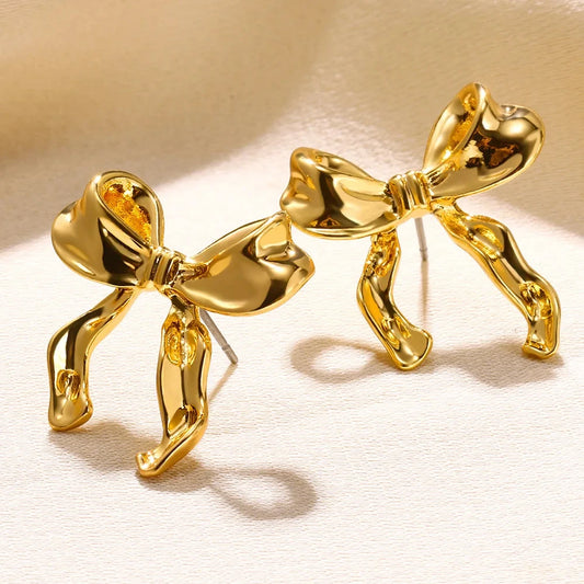 Elegant Gold Plated Stainless Steel Stud Jewelry, Christmas Gift
