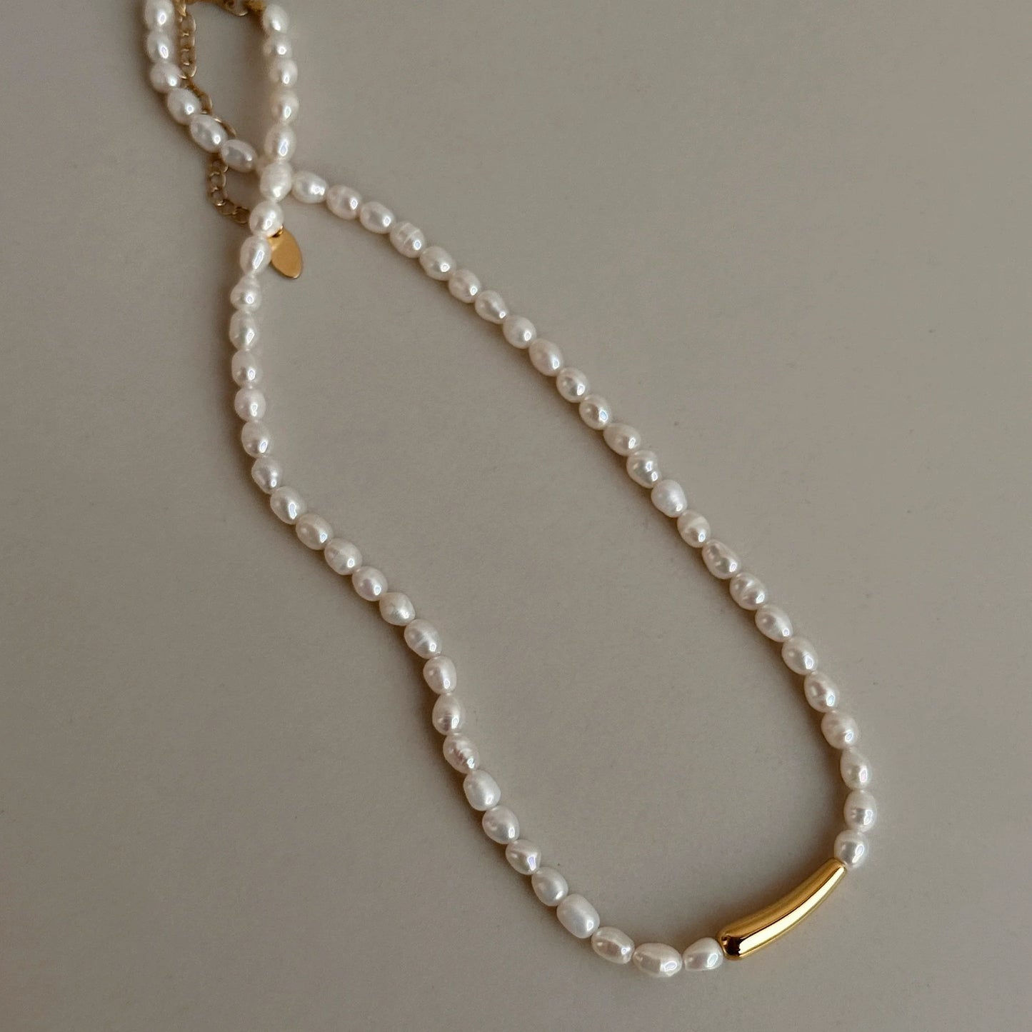 Brass Natural Freshwater Pearl Tube Pendant Necklace Women Jewelry Punk Designer Runway Rare Gown Boho Japan Korean