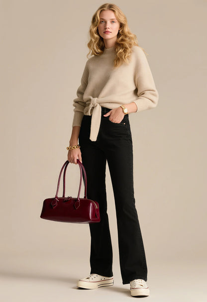 2025 Genuine Leather Bags Women Shoulder Bag Luxury Cowhide Ladies Handbag Female Commuter Shopping Underarm Bag